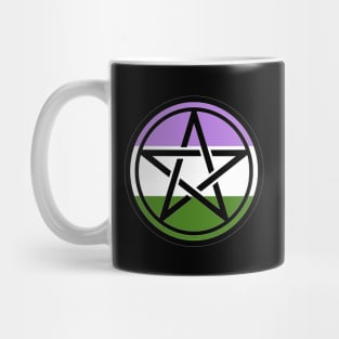 Large Print Pentacle LGBT Flag Genderqueer Mug